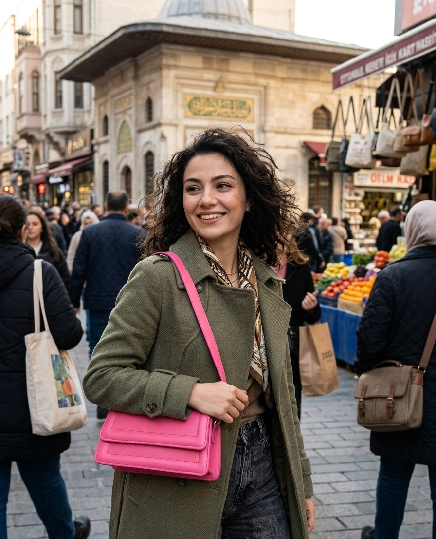 Kapaklı Omuz Çantası